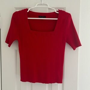 Skies are Blue Red Square Neck Sweater from Dillard’s
